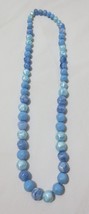 Vintage blues graduated plastic bead necklace - £16.12 GBP