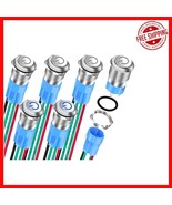 12mm Waterproof Latching Push Button Switch 12V with Blue LED for Vehicles - $501.85 MXN