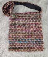 Womens Purse Multicolor Fringed Recycled Silk Boho Hippie Satchel Should... - £46.92 GBP