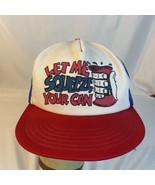 Let Me Squeeze Your Can Hat Vintage Trucker Mesh SnapBack USA Made Funny... - $38.17 CAD