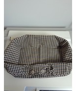 Longaberger Small Gathering Basket Khaki Check Over The Edge Liner Only New - £15.55 GBP