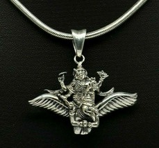 925 sterling silver Hindu idol Lord Vishnu with Garuda pendant ssp516 - £27.17 GBP