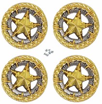 Concho  1-1/4&quot; Set of 4 Lone Star Engraved  Tack Belt Bag Jewelry Concho... - $24.74