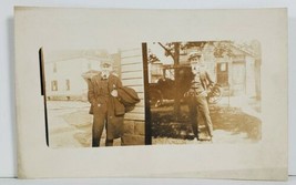 Two Handsome Young Men Split Photo RPPC Old Car c1915 Postcard P11 - £7.43 GBP