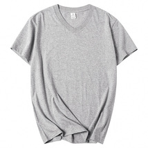 V-neck short sleeved t-shirt men&#39;s pure cotton t-shirt summer casual shirt - $15.00