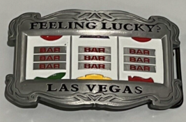 Feeling Lucky Slot Machine Belt Buckle Gambler Gambling Las Vegas Game L... - £11.17 GBP