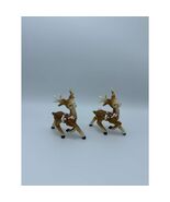 Vintage 1950’s Lefton Christmas (2) Prancing Candy Cane Halter Reindeers... - €147,68 EUR