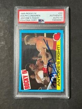 1985 Topps Rocky IV #22 Signed Card Dolph Lundgren &quot;Anyone&#39;s Fight!&quot; PSA Ivan Dr - £471.96 GBP