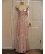 NWT $196 pink/silver prom/pageant formal occasion strapless mermaid gown... - $59.40