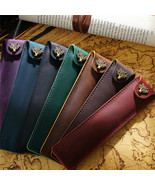 Vintage Leather Pen Notebook Holder, Pencil Holder, Pen Sleeve Pouch Gift - £8.43 GBP