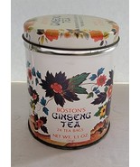 Vintage Boston&#39;s Ginseng Tea Colorful Floral Metal Tin EMPTY Lidded Stor... - €9,45 EUR