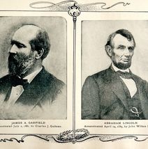 Garfield Lincoln Assassinated Presidents 1901 Print Presidential Victori... - $19.99