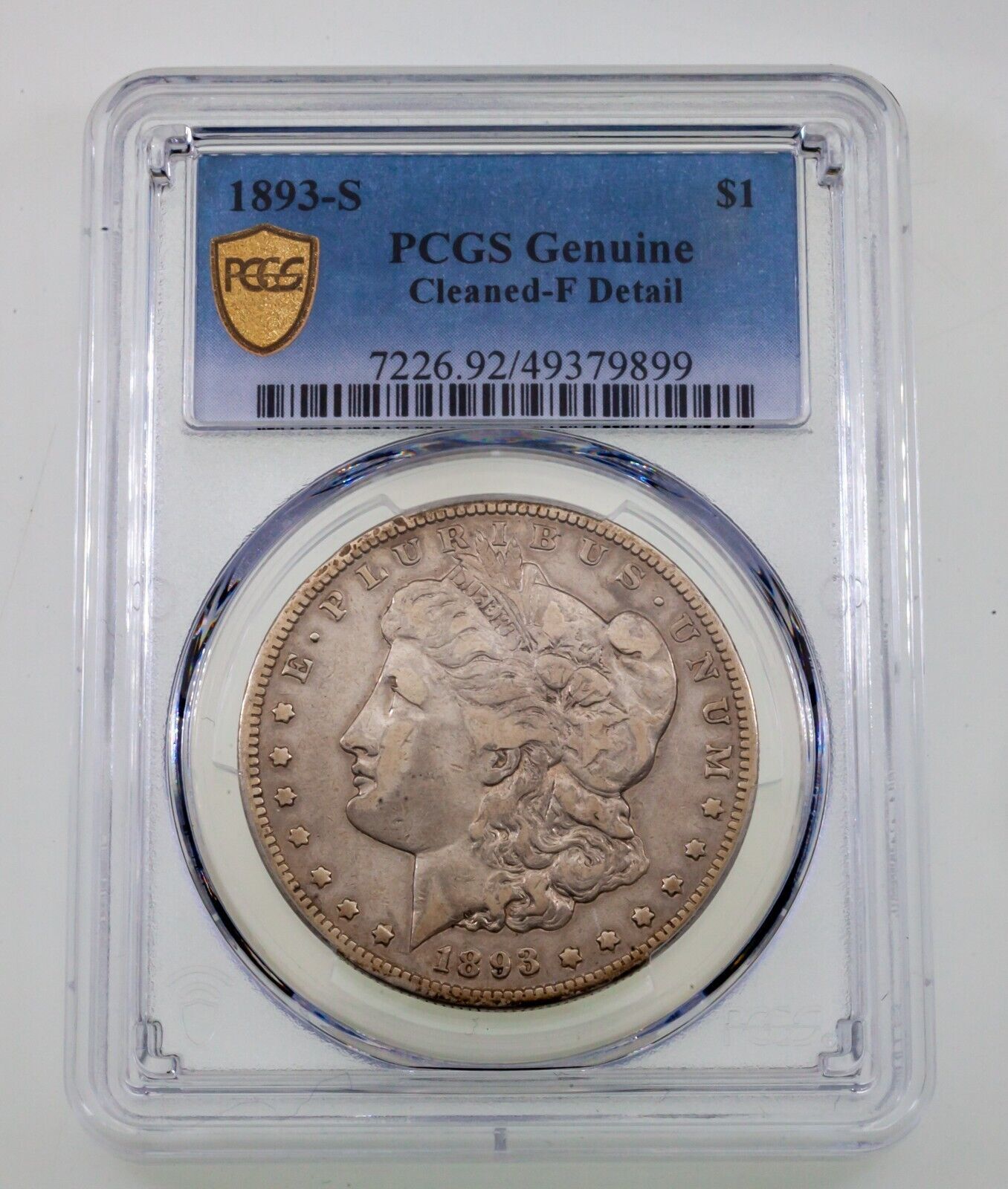Primary image for 1893-S $1 Silver Morgan Dollar Graded by PCGS as Fine Details - Cleaned Key Date