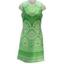 JUST TAYLOR Dress Women&#39;s Size 8 Sheath Stretch Knit Geometric Print Midi - £19.10 GBP