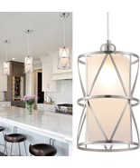 Modern Pendant Lights with Frosted Glass, Brushed Nickel Pendant Light F... - €63,32 EUR