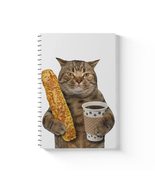 Cat Is Holding a Cup of Black Coffee and a Baguette Notebook - Funny Cat... - £14.05 GBP