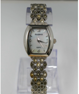 Elgin II Crystal Marcasite Silver Tone Ladies Quartz Watch NEW BATTERY - €60,62 EUR