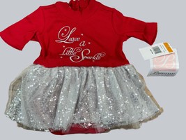 Bonnie Jean Little Girls Christmas Holiday Red Silver Sparkle Tutu Dress... - $24.75