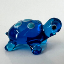 Murano Glass, Handcrafted Unique Lovely Baby Turtle Figurine, Blue Color - £22.17 GBP