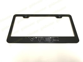 3D VTEC Emblem Black Powder Coated Metal Steel License Plate Frame For H... - $23.78