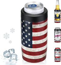 Maxso Slim Can Cooler, 4-In-1 Double Walled Stainless Steel Insulated Beer Can H - £21.54 GBP