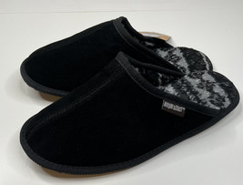 Muk Luks NWOB dave printed berber suede scuff slippers women’s 12 black Q6 - £11.24 GBP