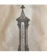 Bronze Thermometer 1876 Worlds Fair Centennial Expo Victorian Engraving ... - $98.22 CAD