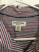 Men&#39;s St. John&#39;s Bay Button-Up Long-Sleeve Shirt-Maroon/Gray/White Strip... - $7.99