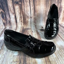 Clarks Collection ESHA MARIGOLD Women Size 9.5 Patent Leather Croc Loafers Shoes - £22.35 GBP