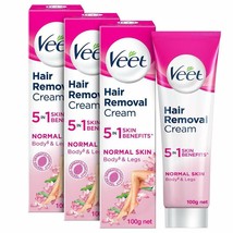 Veet Hair Removal Cream For Women , Normal Skin - 100g (Pack of 3) - £23.79 GBP