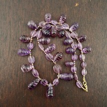 Collane di perle vintage ametista intaglio pietra preziosa a forma di... - $62.73
