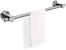 Shower Mat Rod Door Adhesive Towel Bar Suction Towel Rack Premium Chrome... - £34.04 GBP