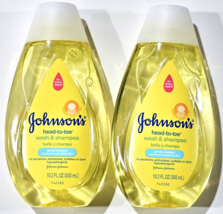 2 Bottles Johnson&#39;s Head To Toe Wash Shampoo Gently Cleanses No Tears 10oz - $23.99