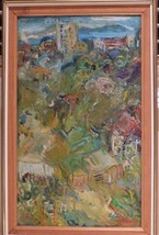 Listed Israeli Artist Nata Kaplan &quot;Herzliya&quot; 1974 Framed Oil on Canvas - £473.93 GBP