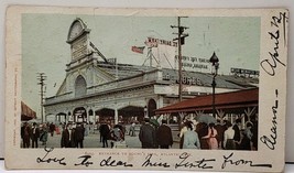 1903 Atlantic City Nj Entrance To Young&#39;s Pier 1904 To Ny City Postcard D20 - £12.74 GBP