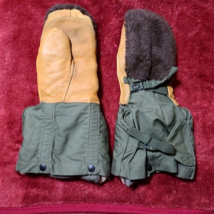 Korean War US Army Mittens Cold Weather Artic Model 1949 w/ full liners EX+ XL - £23.33 GBP