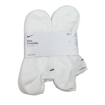 Nike Everyday No Show Socks White 6 Pack Women&#39;s 6-10 / Youth 5Y-7Y NEW - $26.99