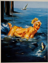 Pin-up Poster Print Edward Runci Record Catch 1956 - $12.99