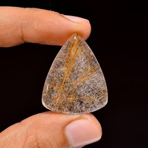 Natural Golden Rutile Quartz Pear Shape Cabochon Loose Gemstone For Making Jewl - £12.84 GBP