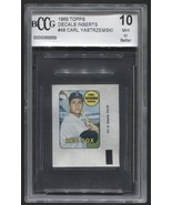 1969 TOPPS DECALS INSERTS CARL YASTRZEMSKI #48 RED SOX BCCG 10 MINT OR B... - $68.59