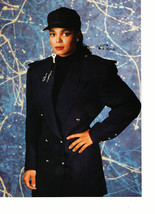 Janet Jackson Milli Vanilli teen magazine pinup blue suit with a hat - $3.50
