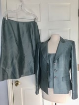 NEW Albert Nipon 3 pc Skirt Suit Set  Silk Wool Blend sz 12  $420 - £178.05 GBP