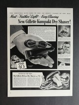 Vintage 1939 Gillette Kumpakt Dry Shaver Full Page Original Ad 723 - £5.43 GBP