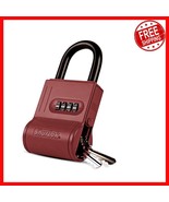 Weather-Resistant Burgundy Combination Key Lock Box with Zero Locking Fe... - $36.62