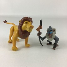 Disney Lion King Figures Adult Simba Rafiki Monkey 2pc Lot Toys Vintage 2000 - $19.75