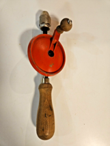 Vintage Egg Beater Style fv2 Red Hand Drill ~ Made in USA 10.5&quot; - $22.62