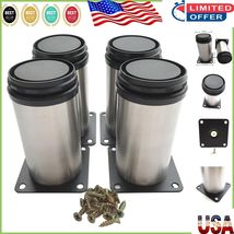 Set of 4 Heavy-Duty Metal Feet - 4 Inch Adjustable Cabinet Legs for Mode... - $490.10 MXN