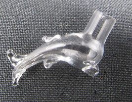 Clear Dolphin Glass Vial 1&quot; Bottle Charm Cremation Ashes Pendant Rice In... - $9.40