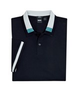 Hugo Boss Black Teal Colorblock Collar Slim Fit Polo Shirt, Medium M, HB-080 - $66.79