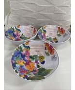 (3) Rachel Zoe Spring Garden Colorful Floral 100 % Melamine Salad Bowls ... - $39.99